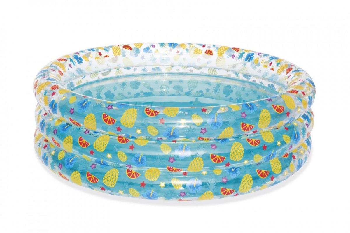 Basen ogrodowy dziecięcy Bestway Tropical 170x53 cm z tropikalnym wzorem i przezroczystą ścianką