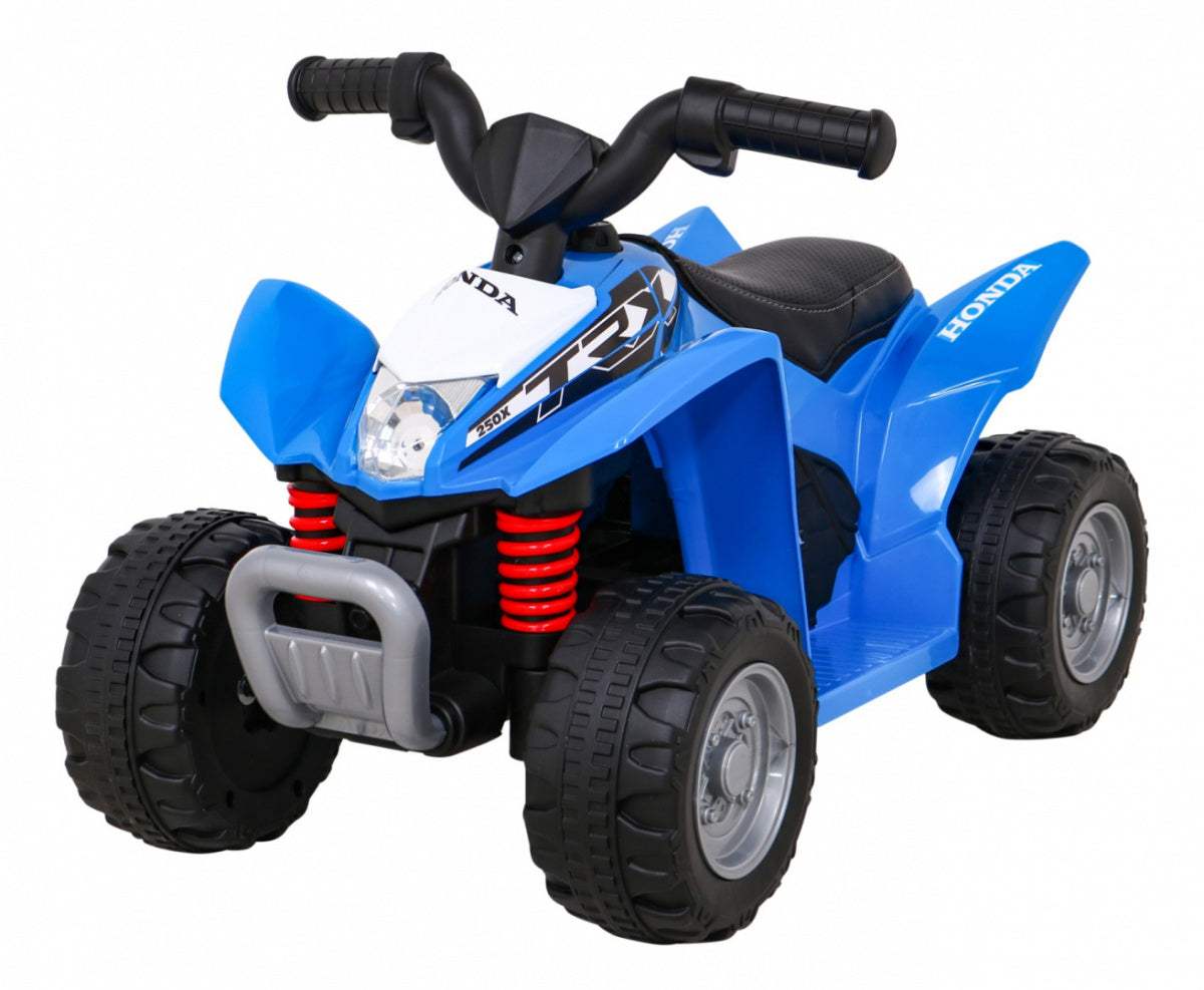 Niebieski Quad Honda 250X dla dzieci z LED, klaksonem i siedzeniem z ekoskóry