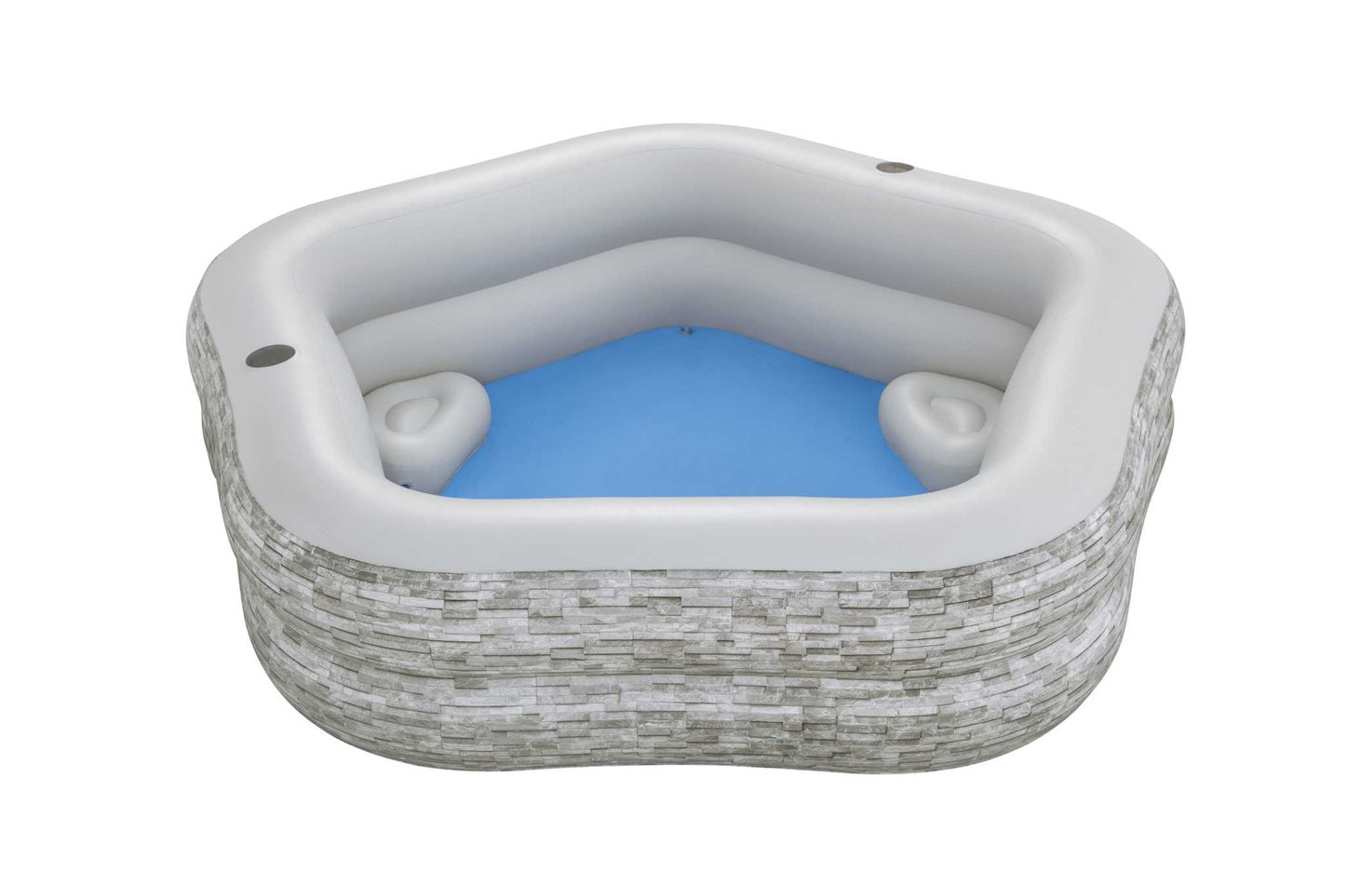 Bestway Basen Ogrodowy dmuchany z siedziskami i uchwytami na napoje, 213x206x53 cm, pojemność 575 l, wygodny rodzinny basen ogrodowy