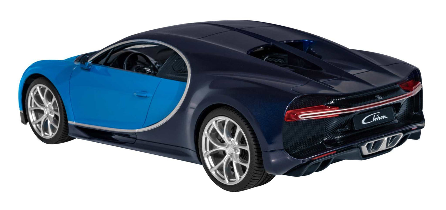 Bugatti Chiron zdalnie sterowany model RC 1:14 z pilotem i LED światłami, niebiesko-czarny