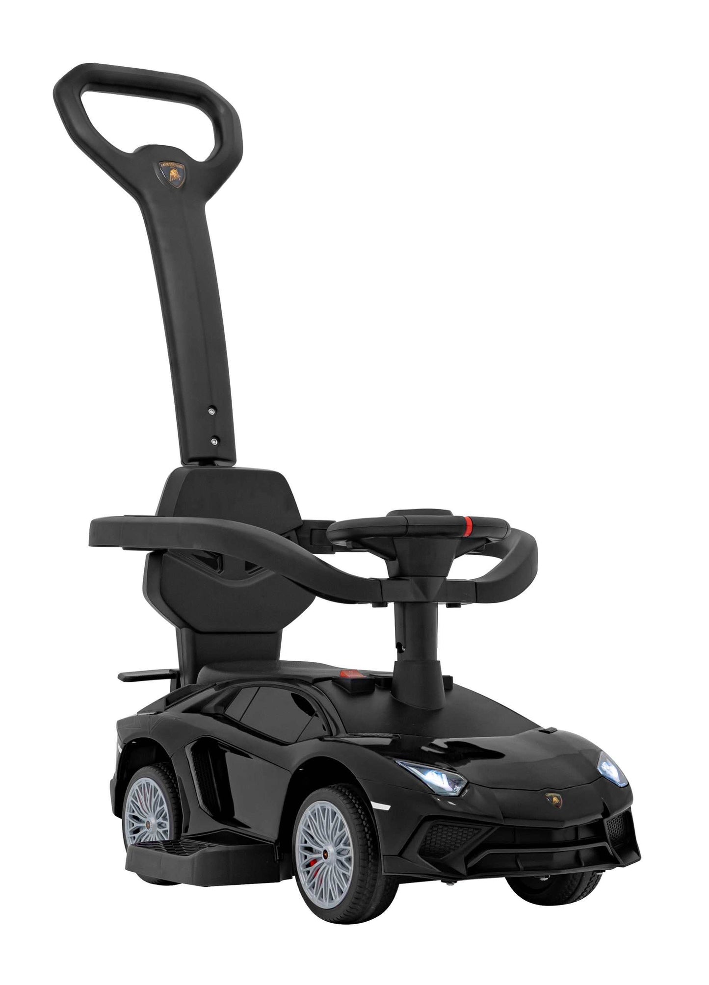 Jeździk Lamborghini Aventador SV czarny z LED światłami i panelem audio dla dzieci do 30 kg