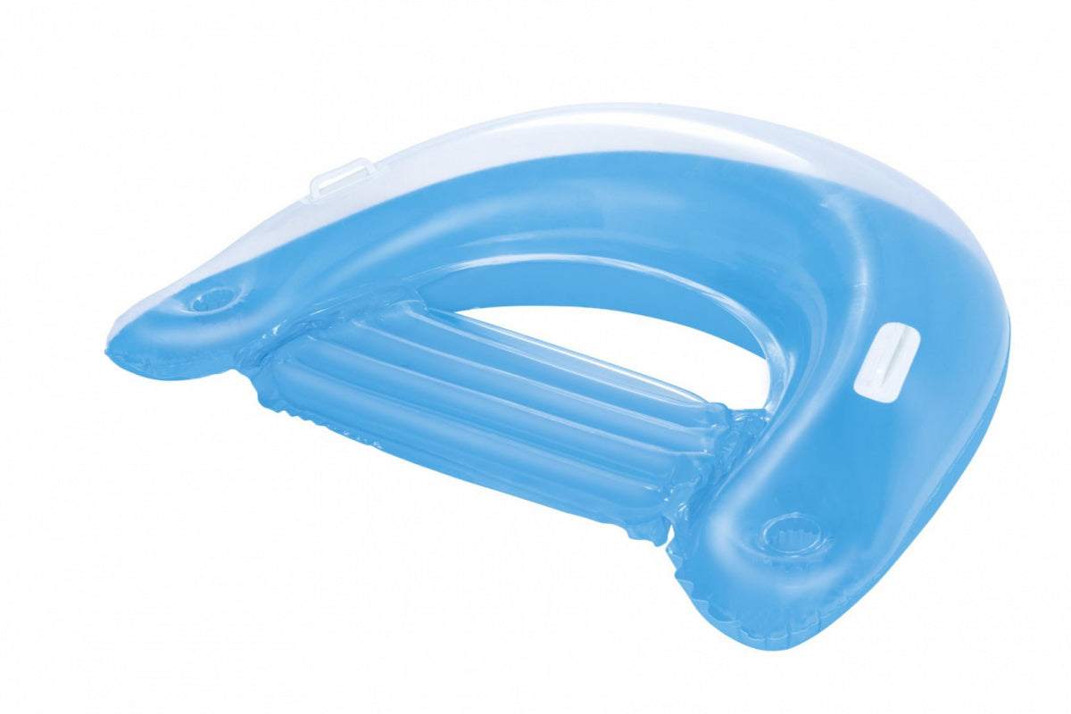 Niebieski dmuchany fotel z oparciem Bestway dla jednej osoby do relaksu na świeżym powietrzu