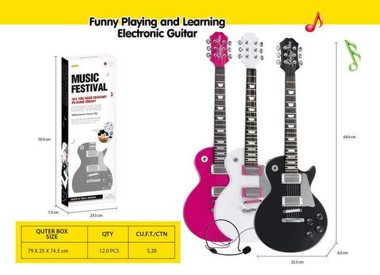 Zestaw gitar elektronicznych z mikrofonem dla dzieci różne kolory edukacyjna zabawka muzyczna