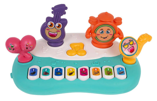 Pianinko Dla Najmłodszych colorful interactive baby piano with musical instrument sounds and light effects for sensory development