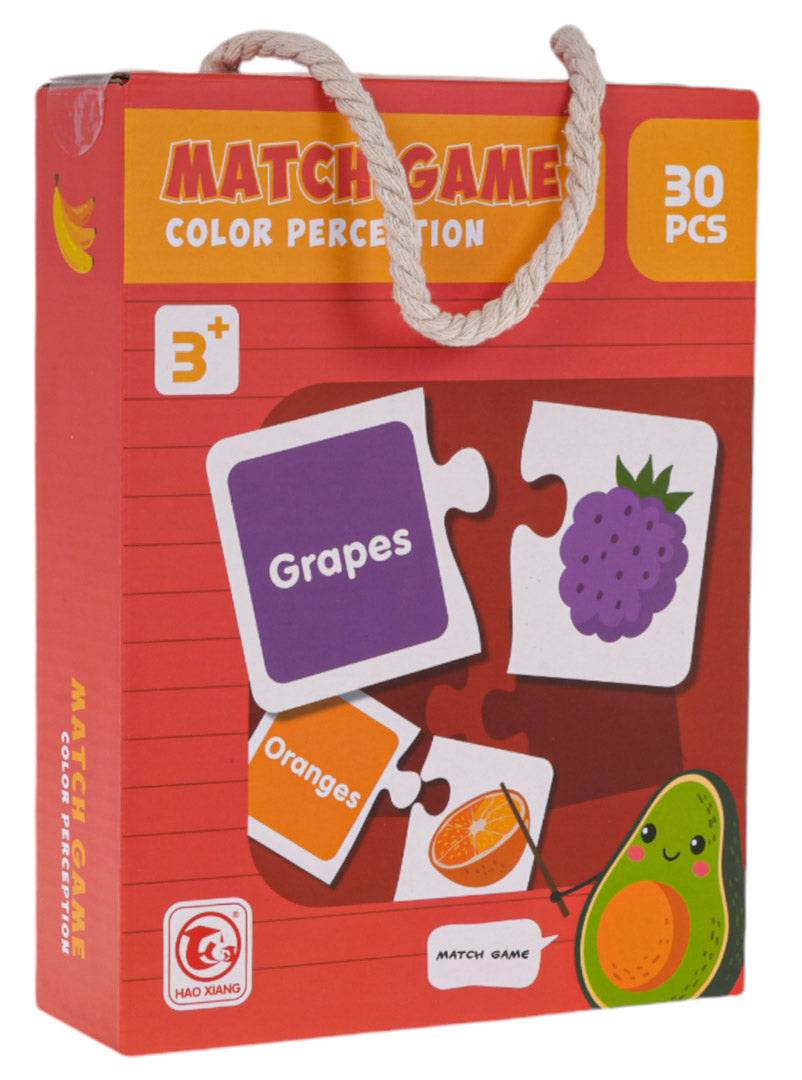 Gra Edukacyjna Nauka Angielskiego dla dzieci 30 puzzli z owocami i kolorami do nauki angielskiego.