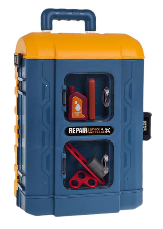 Kids tool kit Warsztat Małego Majsterkowicza 46-piece playset in blue and orange case