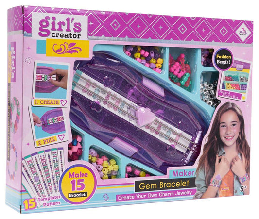 Zestaw do robienia bransoletek dla dzieci z ponad 400 koralikami i 15 wzorami do tworzenia biżuterii.