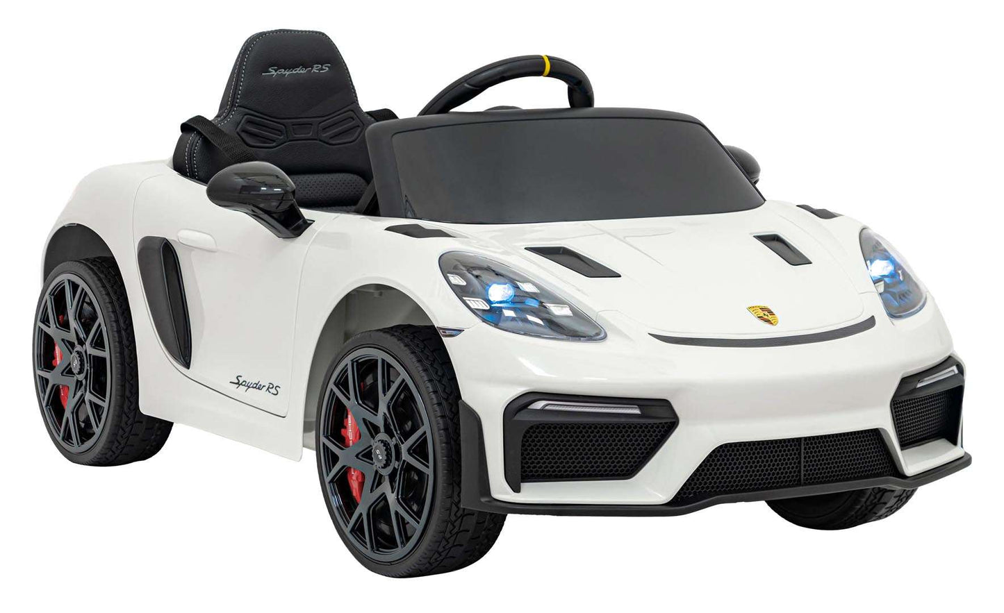 Biały dziecięcy elektryczny samochód Porsche Spyder RS 718 12V z pilotem i oświetleniem LED
