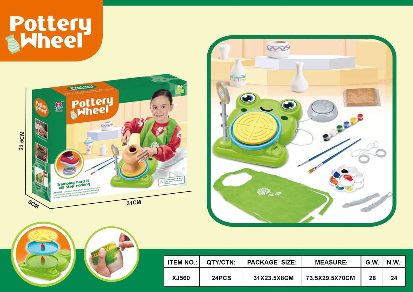 Zestaw Małego Garncarza Żaba kreatywny zestaw garncarski dla dzieci z motywem żaby