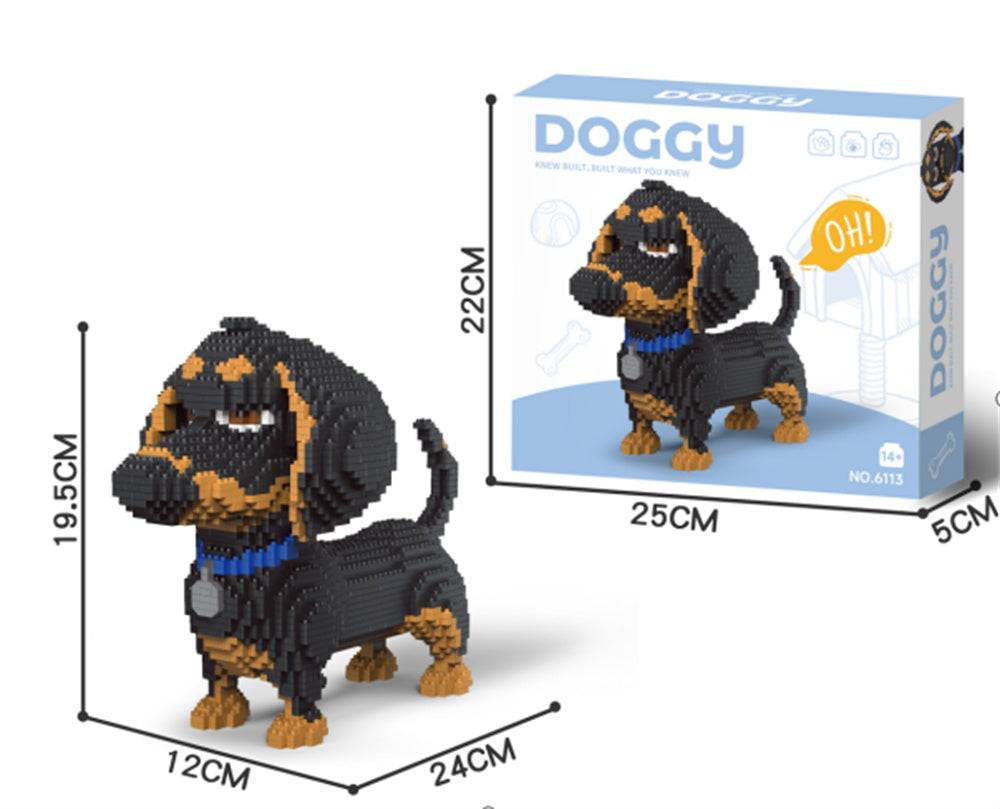 Zestaw Klocków do budowy realistycznej figurki jamnika 1930 elementów dla dzieci od 14 lat