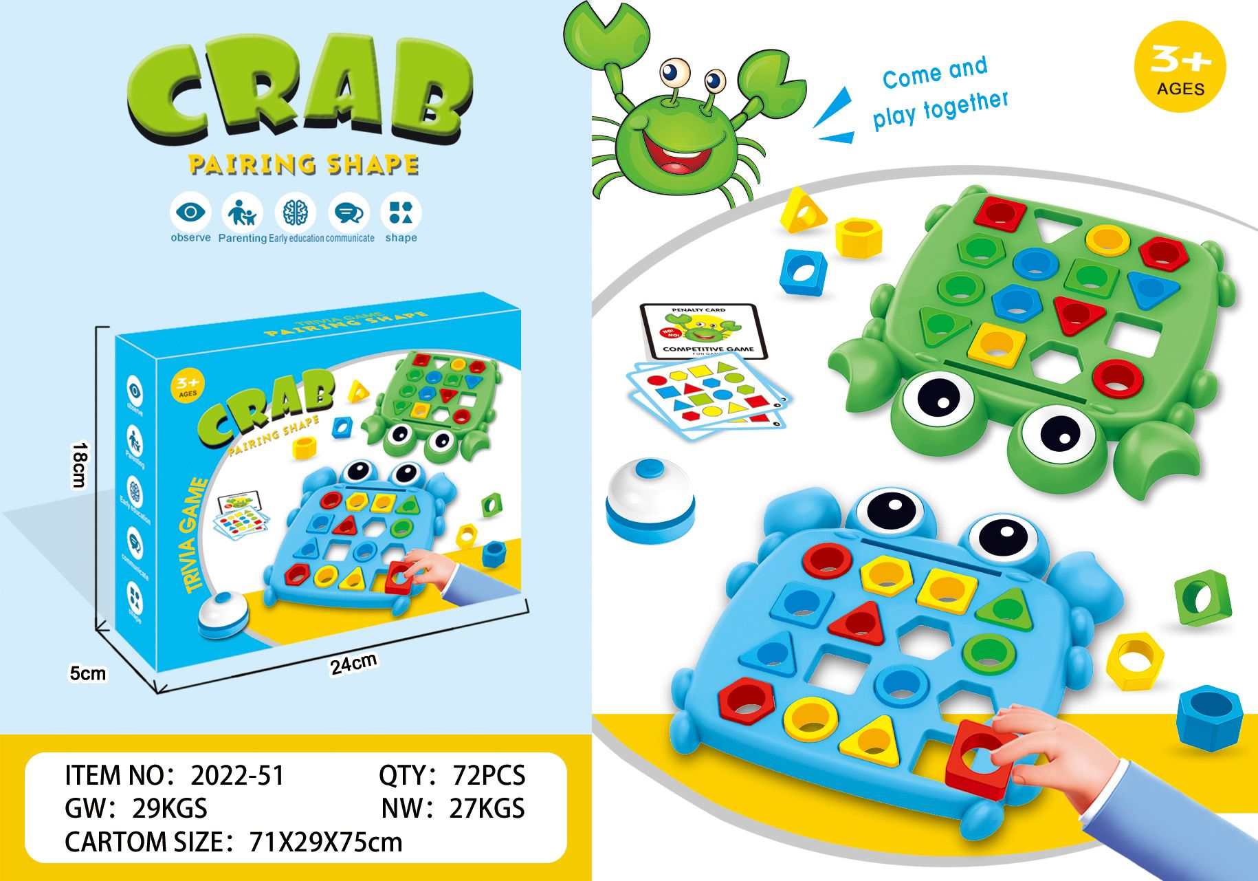 Gra Zręcznościowa Kraby kolorowa zręcznościowa gra planszowa dla dzieci i rodzin z figurowymi kształtami krabów