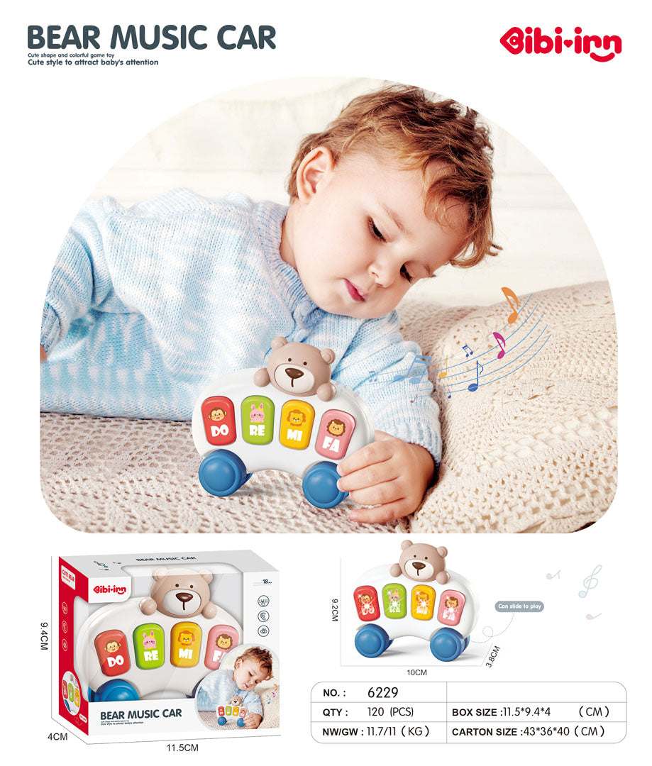 Pianinko Misiu Dla Najmłodszych miękka edukacyjna zabawka muzyczna z klawiszami i melodiami dla niemowląt