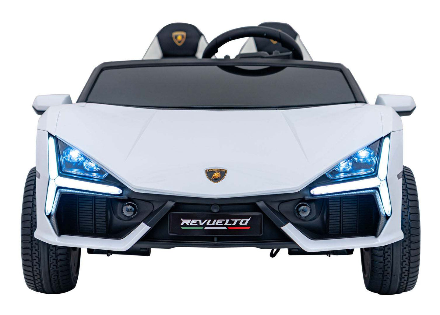 Lamborghini Revuelto XL biały elektryczny pojazd dziecięcy z LED i audio