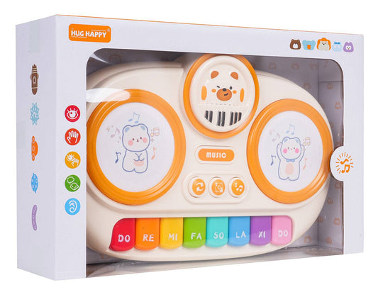 Pianinko Dotykowe Misiu interaktywne pianinko dla dzieci z 6 brzmieniami i kolorowymi klawiszami
