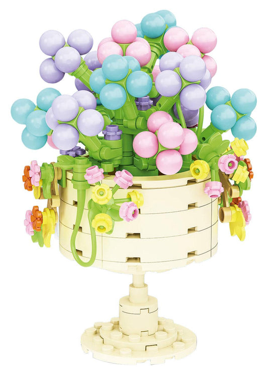 Zestaw Klocków Kwiaty 283 elementy kwiaty w doniczce konstrukcyjne dla dzieci od 6 lat