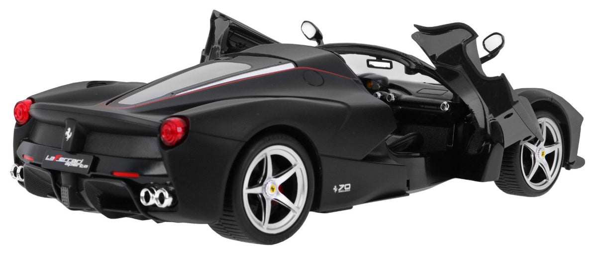 Czarny zdalnie sterowany model Ferrari LaFerrari Aperta z otwieranymi drzwiami w skali 1:14 od RASTAR