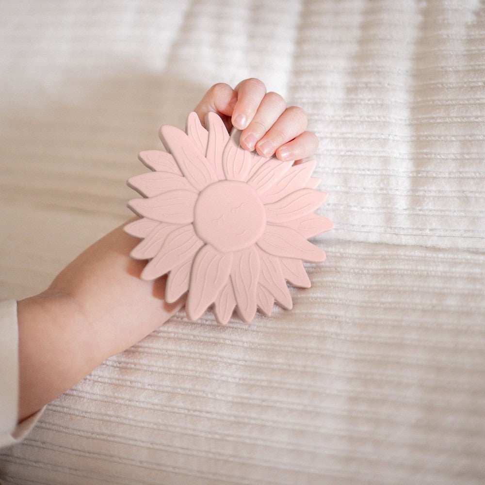 Label Label silikonowy gryzak słonecznik dla dzieci, bezpieczny silikonowy teether łagodzący ból dziąseł, ekologiczny i ergonomiczny