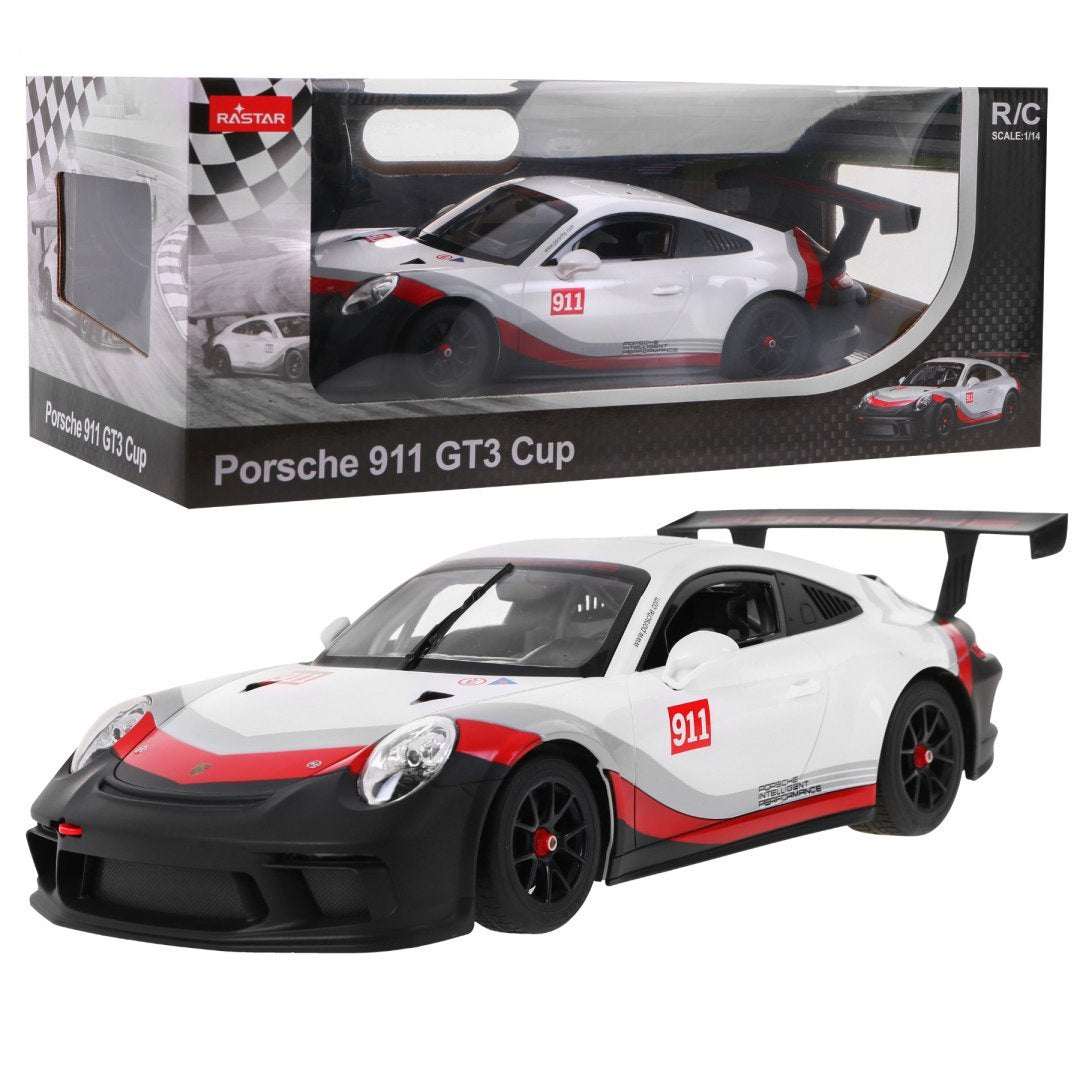 RC Porsche 911 GT3 CUP 1:14 scale remote control car model with LED lights and realistic details