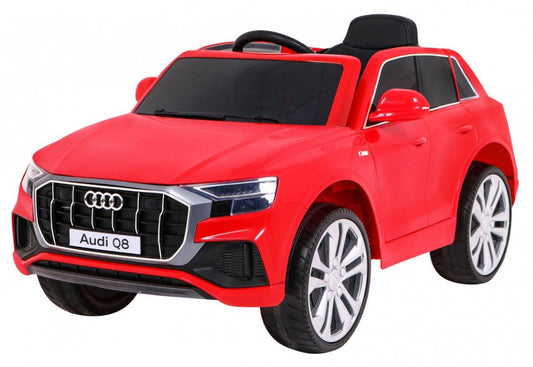 Czerwony dziecięcy SUV na akumulator Audi Q8 Lift z pilotem, LED światłami i amortyzatorami