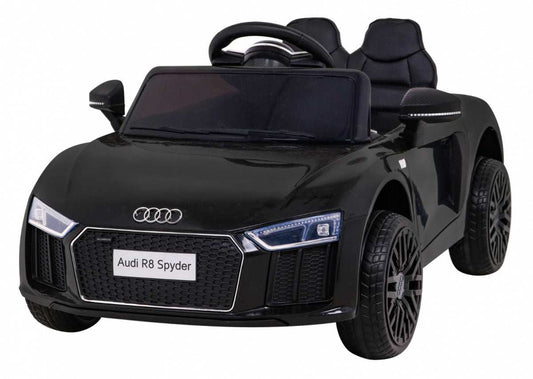 Czarny Audi R8 Na Akumulator dla dzieci z dwoma silnikami 35W, pilotem zdalnego sterowania i LED światłami.
