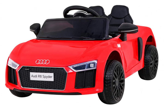 Czerwony Audi R8 na akumulator dla dzieci z LED światłami i pilotem zdalnego sterowania