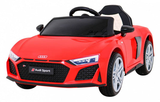 Czerwony dziecięcy samochodzik na akumulator Audi R8 LIFT z realistycznym designem i sportowym wyglądem