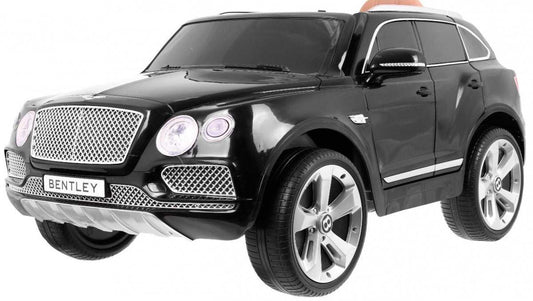 Auto na akumulator Bentley Bentayga dla dzieci w czarnym kolorze z dwusilnikowym napędem 2x45W i pilotem 2,4 GHz
