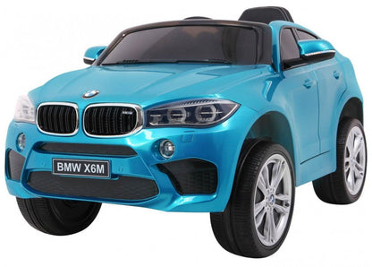 Niebieskie BMW X6M elektryczne autko dla dzieci z pilotem i realistycznym designem SUV-a