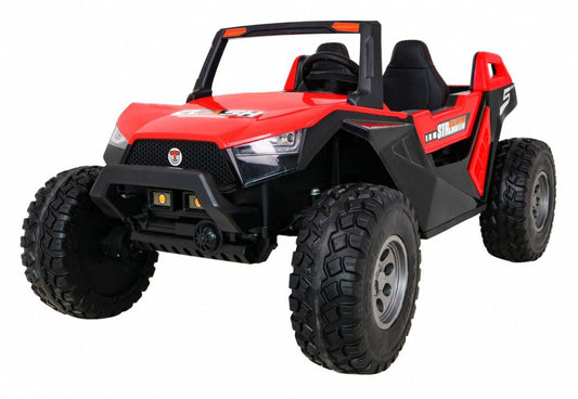 Red Buggy Clash 4x4 electric ride-on car for two kids with remote control and MP3 player
