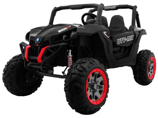 Czarny Buggy SuperStar Dla Dzieci 4x4 z napędem, LED, pilotem i regulowanym zawieszeniem