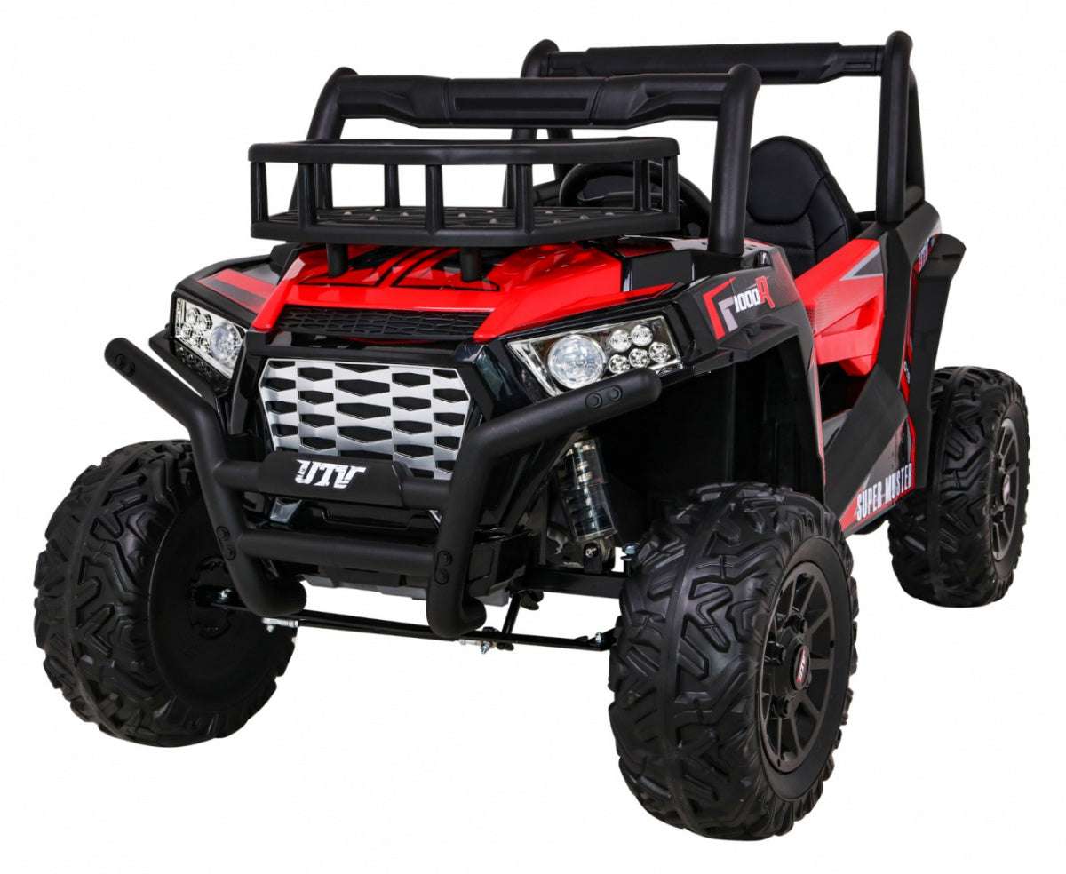 czerwony Buggy UTV dla dzieci z pilotem, LED i MP3, terenowy pojazd elektryczny do zabawy