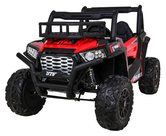 czerwony Buggy UTV dla dzieci z pilotem, LED i MP3, terenowy pojazd elektryczny do zabawy