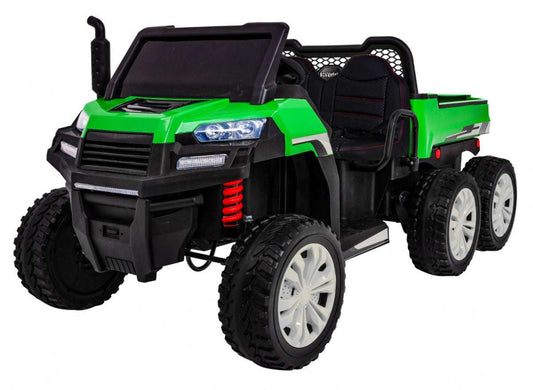 Zielone Autko Farmer Truck 4x4 dla dwóch dzieci z pilotem i audio LED