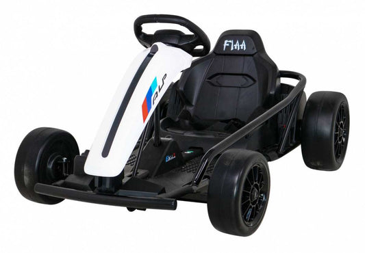 Gokart FX1 Drift Master dla dzieci z funkcją driftu i kołami EVA, biały akumulatorowy gokart dziecięcy.