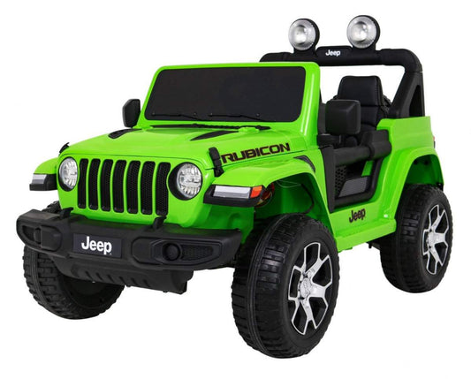 Jeep Wrangler Rubicon zielony akumulatorowy terenowy pojazd dla dzieci z pilotem i LED
