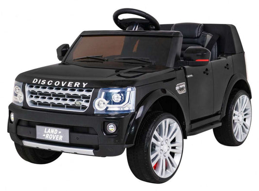 Czarny Land Rover Discovery auto elektryczne dla dzieci z pilotem zdalnego sterowania i realistycznym designem SUV.
