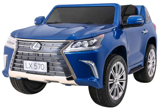 Niebieski elektryczny samochód Lexus LX570 dla dwóch dzieci z pilotem i realistycznym designem SUV