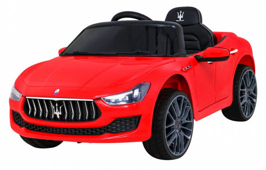 czerwony Maserati Ghibli na akumulator dla dzieci z LED-owym oświetleniem i pilotem zdalnego sterowania