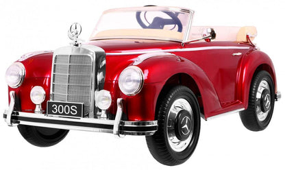 Czerwony elektryczny samochodzik dziecięcy Mercedes Benz 300S retro z pilotem LED i MP3