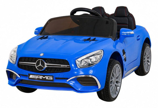 Niebieski elektryczny samochód Mercedes Benz AMG SL65 S dla dzieci z pilotem i dźwiękiem LED