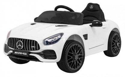Biały dziecięcy samochód na akumulator Mercedes Benz GT z pilotem, LED i MP3
