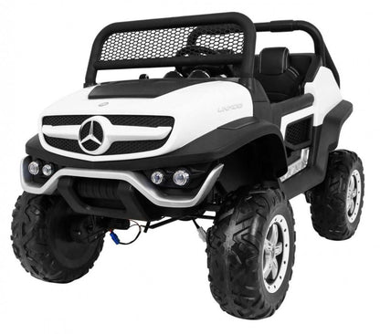 Mercedes UNIMOG Pojazd dla dzieci biały z napędem 2 lub 4 silniki, pilotem i trzema prędkościami