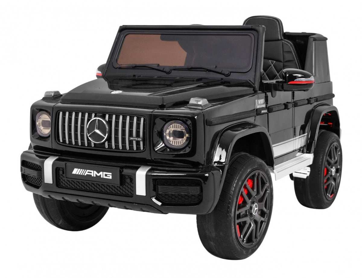 Mercedes AMG G63 black electric ride-on car for kids with remote control and LED lights