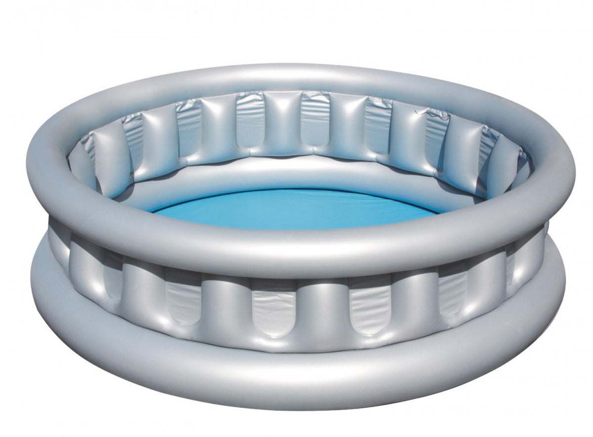 Inflatable silver Kosmiczna Kapsuła Bestway kids' pool with three air chambers and vinyl material