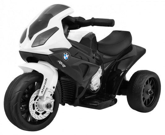 BMW S1000 RR Mini Motor electric three-wheeled ride-on toy for kids with LED lights and black finish