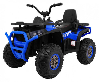 Niebieski dziecięcy Desert Quad ATV 12V z 3 prędkościami i pilotem 2.4 GHz, terenowy pojazd z napędem 2/4 koła.