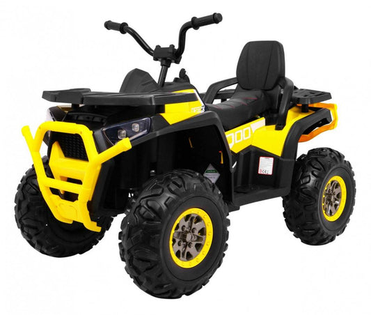 Quad ATV Desert Żółty dziecięcy pojazd terenowy z akumulatorem 12V, LED, MP3, pilotem i ekoskórzanym siedzeniem