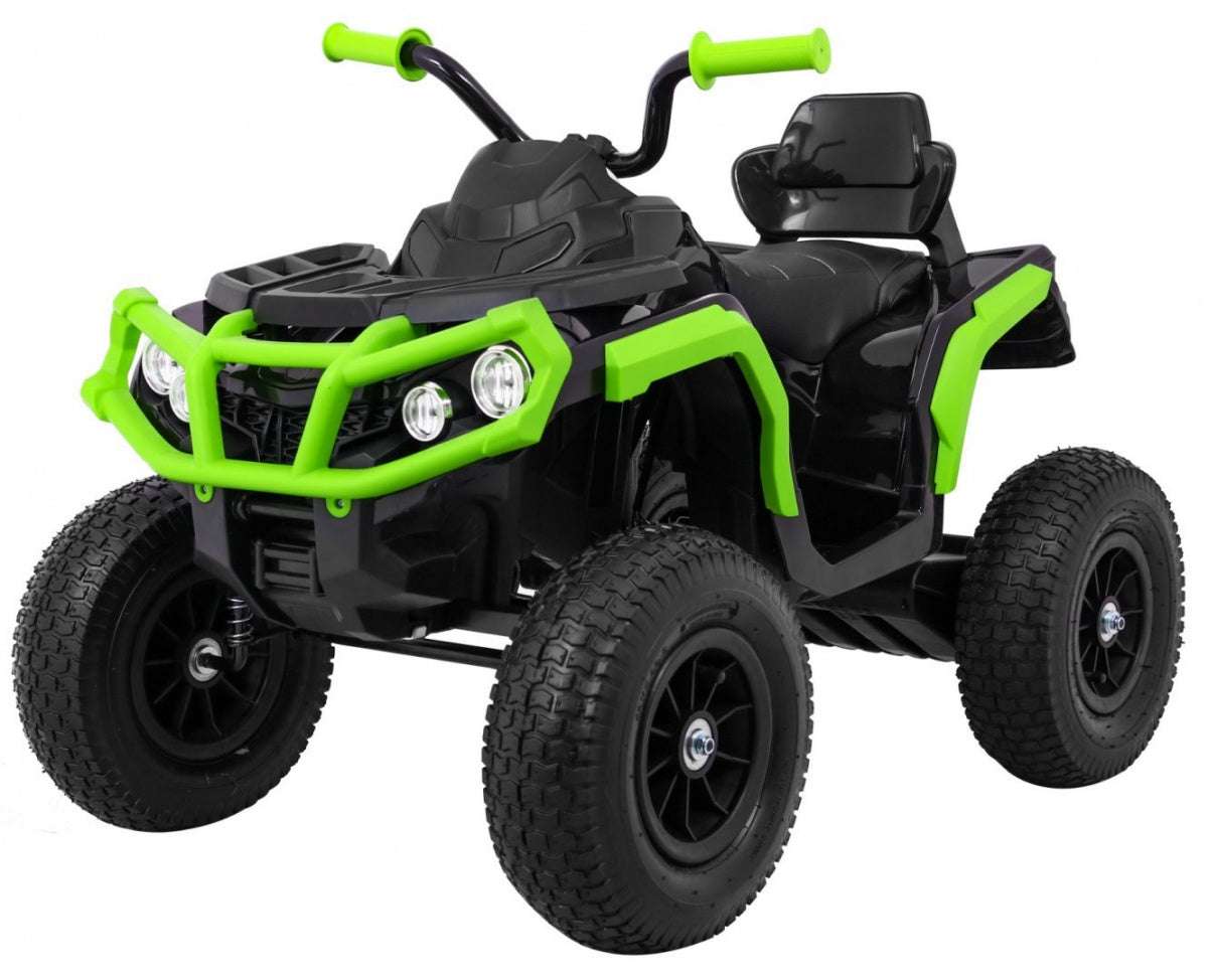 Quad ATV Air dla dzieci czarno-zielony z pompowanymi kołami i MP3 start