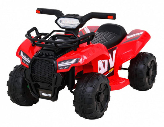 Czerwony elektryczny quad dla dzieci Quad Storm z silnikiem 25W, LED i MP3 USB panelem.