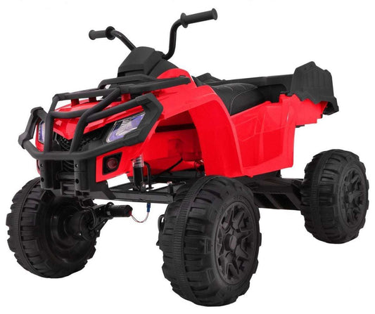 Czerwony Quad XL ATV dla dzieci z napędem 4x4, pilotem i dużymi kołami terenowymi
